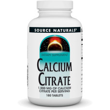Кальцій цитрат, Calcium Citrate, Source Naturals, 1000 мг, 180 таблеток