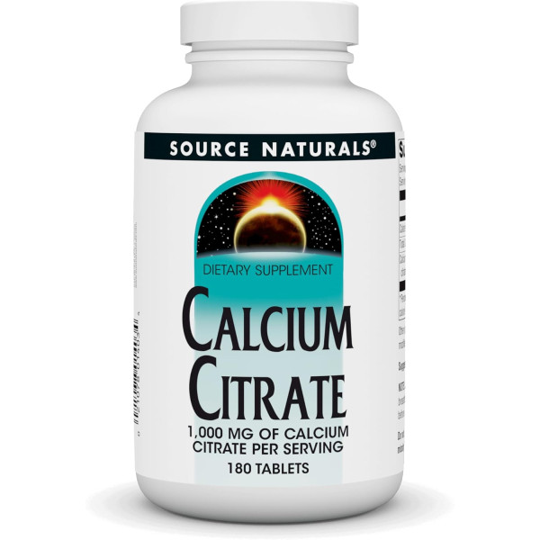 Кальцій цитрат, Calcium Citrate, Source Naturals, 1000 мг, 180 таблеток