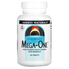 Мультивітаміни без заліза, Mega-One, Source Naturals, по 1 в день, 60 таблеток