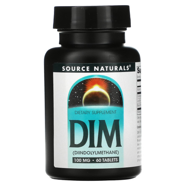 Диіндолілметан, DIM, Source Naturals, 100 мг, 60 таблеток.