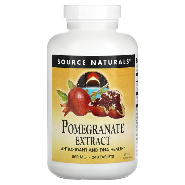 Екстракт гранату, Pomegranate Extract, Source Naturals, 500 мг, 240 таблеток