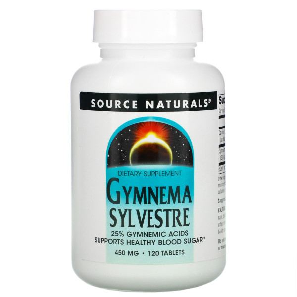 Джімнема Сильвестра, Gymnema Sylvestre, Source Naturals, 450 мг, 120 таблеток