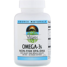 Омега-3, Omega-3S EPA-DHA, Source Naturals, для веганів, 300 мг, 60 кап.
