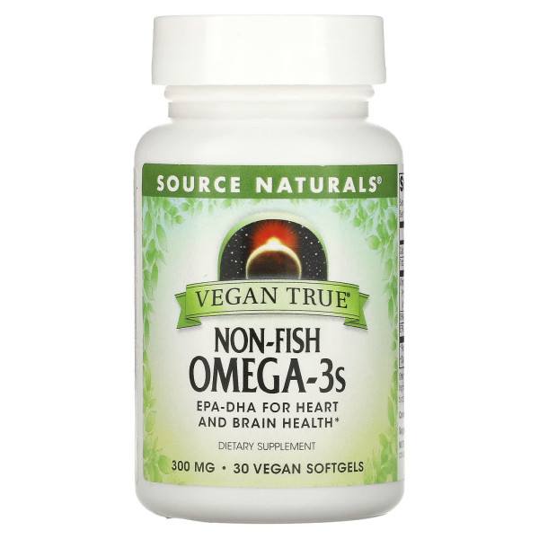 Омега-3 з морських водоростей, Non-Fish Omega-3, Source Naturals, для веганів, 300 мг, 30 капсул