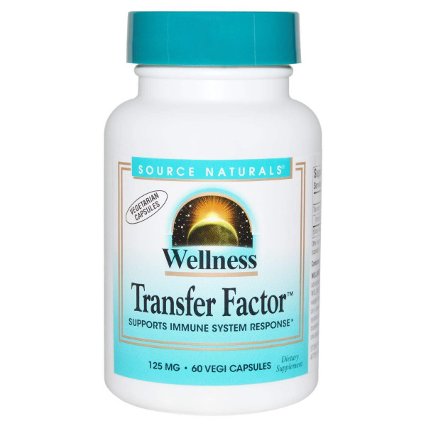 Молозиво, Transfer Factor, Source Naturals, Wellness, 125 мг, 60 кап.