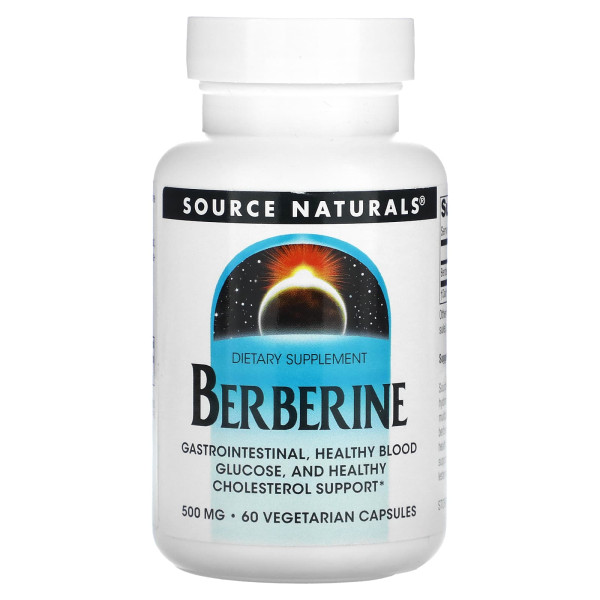 Берберин, Berberine, Source Naturals, 500 мг, 60 вегетаріанських капсул