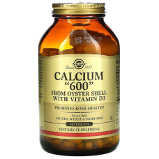 Кальцій з раковин устриць, Calcium "600", Solgar, з вітаміном D3, 240 таблеток