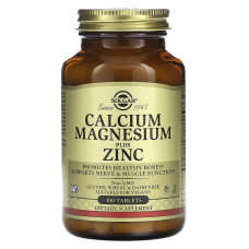 Кальцій, магній, цинк, Calcium Magnesium Plus Zinc, Solgar, 100 таблеток