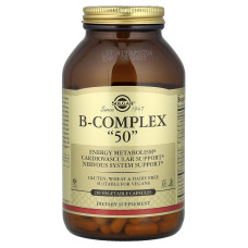Комплекс вітамінів групи В-50, B-Complex "50", Solgar, 250 рослинних капсул
