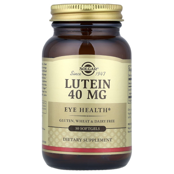 Лютеїн, Lutein, Solgar, 40 мг, 30 гелевих капсул