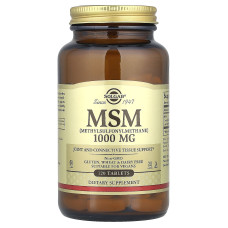 Метилсульфонілметан, MSM, Solgar, 1000 мг, 120 таблеток