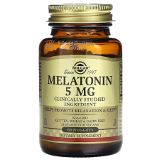 Мелатонін, Melatonin, Solgar, 5 мг, 60 таблеток для розжовування