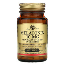 Мелатонін, Melatonin, Solgar, 10 мг, 60 таблеток