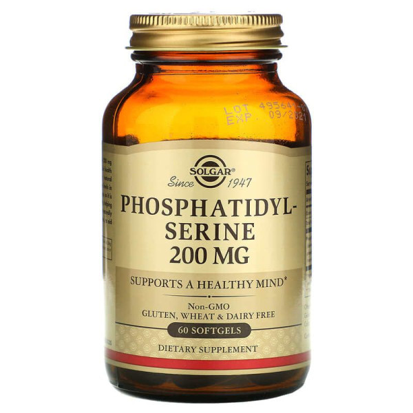 Фосфатидилсерін, Phosphatidylserine, Solgar, 200 мг, 60 гелевих капсул