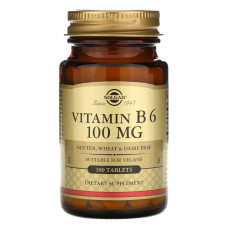 Вітамін В6, Vitamin B6, Solgar, 100 мг, 100 таблеток