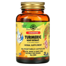 Куркума екстракт кореня, Turmeric, Solgar, 60 вегетаріанських капсул (400 мг у капсулі)