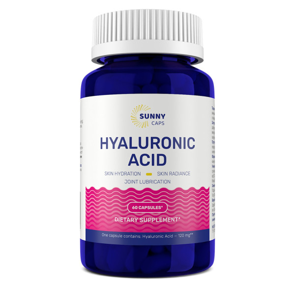 Гіалуронова кислота, Hyaluronic Acid Powerfull, Sunny Caps, 120 мг, 60 капсул