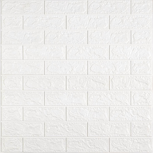 3D панель самоклеюча цегла 690х780х5мм Білий Матовий (001-5M) SW-00000587