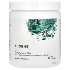 Суперфуд, Daily Greens Plus, Thorne, для здоров'я розуму та тіла, 204 г