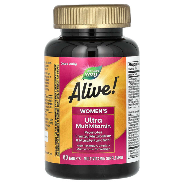 Мультивітаміни для жінок, Alive !, Women's Multi-Vitamin, Nature's Way, 60 таблеток