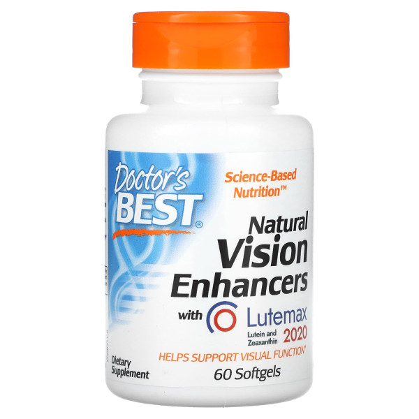 Вітаміни для очей, лютемакс, Natural Vision Enhancers with Lutemax 2020, Doctor's Best, 60 капсул