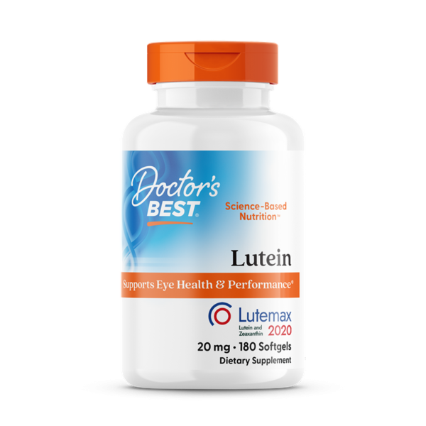 Лютеїн, Lutein, Doctor's Best, лютемакс, 20 мг, 180 гелевих капсул