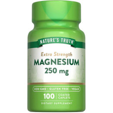 Магній, Magnesium, Nature's Truth, підвищена сила дії, 250 мг, 100 каплет