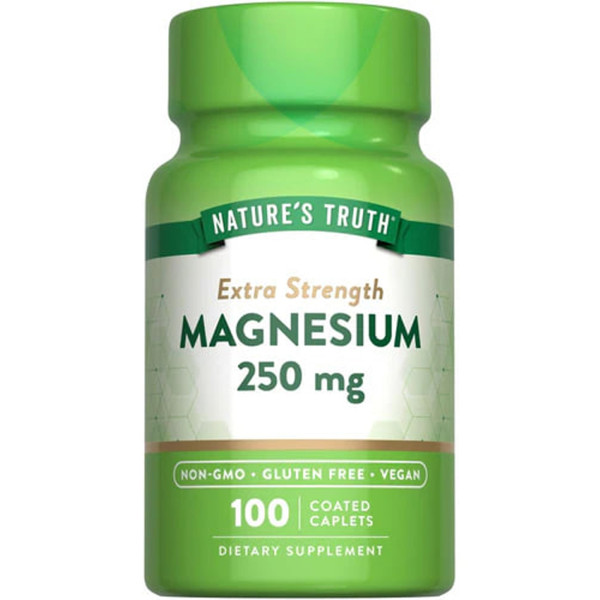 Магній, Magnesium, Nature's Truth, підвищена сила дії, 250 мг, 100 каплет