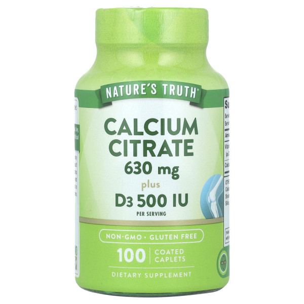 Кальцій цитрат плюс D3, Calcium Citrate Plus D3, Nature's Truth, 100 каплет
