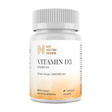 Вітамін D3, Vitamin D3, My Nutri Week, 50 мкг (2000 МО), 60 капсул