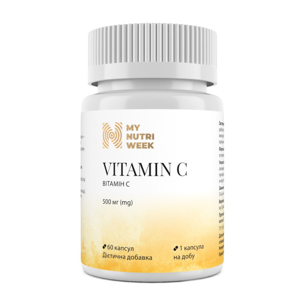 Вітамін С, Vitamin C, My Nutri Week, 500 мг, 60 капсул