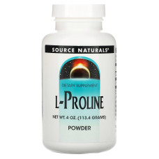 Пролін, L-Proline Powder, Source Naturals, порошок, 113,4 г