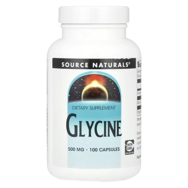Гліцин, Glycine, Source Naturals, 1000 мг, 100 капсул (500 мг у капсулі)
