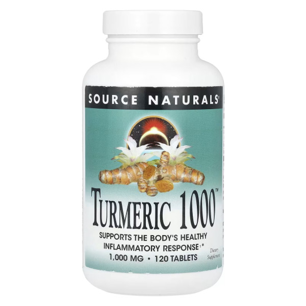 Куркума, Turmeric 1000, Source Naturals, 1000 мг, 120 таблеток