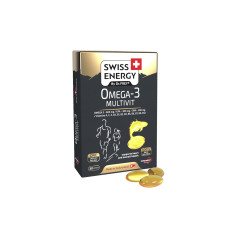 Мультивітаміни з Омега-3, Omega-3 MULTIVIT blister, Swiss Energy, 12 вітамінів, 30 гелевих капсул