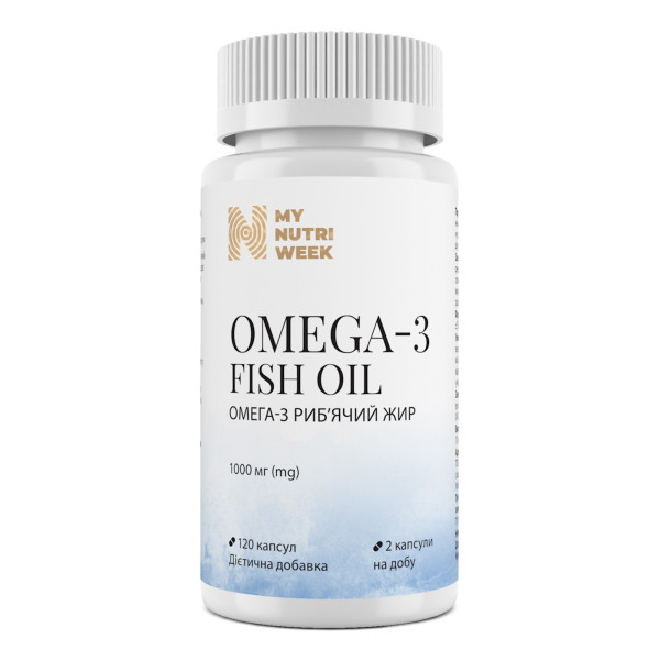 Омега-3 риб'ячий жир, Omega-3 Fish Oil, My Nutri Week, 1000 мг, 120 капсул
