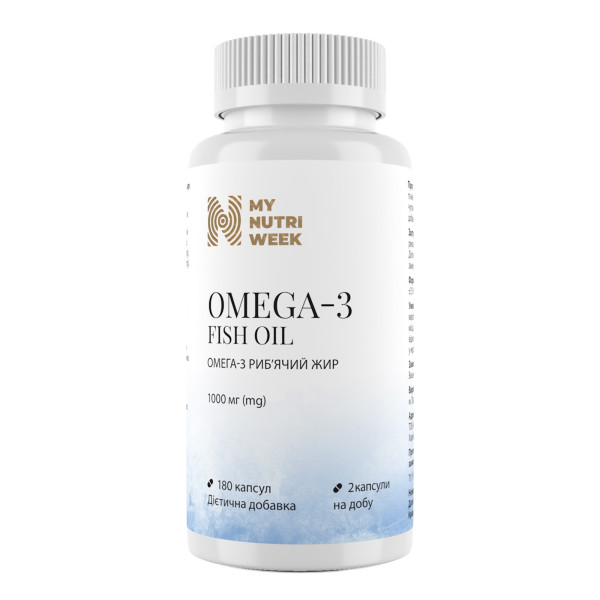 Омега-3 риб'ячий жир, Omega-3 Fish Oil, My Nutri Week, 1000 мг, 180 капсул