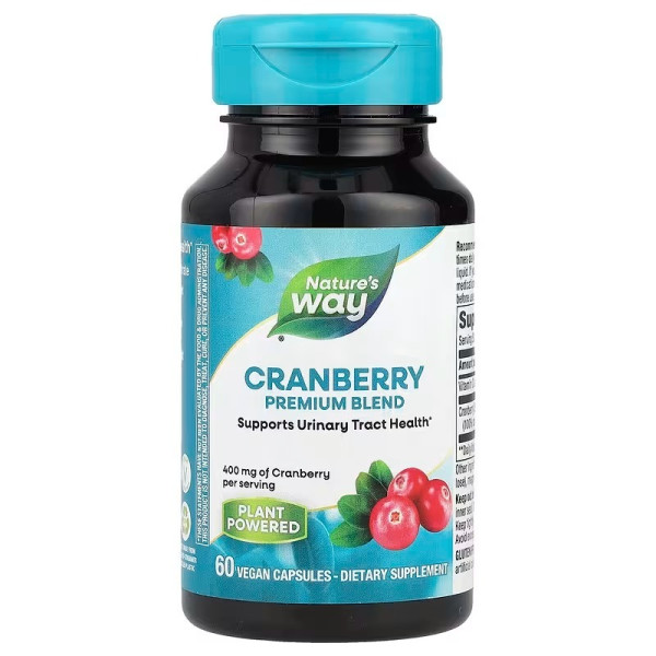 Журавлина, Cranberry, Nature's Way, преміум суміш, 400 мг, 60 веганських капсул