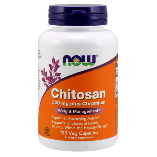 Хітозан та хром для схуднення, Chitosan, Now Foods, 500 мг, 120 капсул