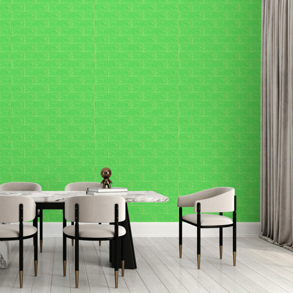 3D панель самоклеюча 700х770х3мм цегла Зелена (013-3) SW-00000639