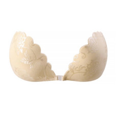 Бюстгальтер-невидимка Fly Bra G00D89 с эффектом Рush Up без бретелей кружевной лиф Бежевый A