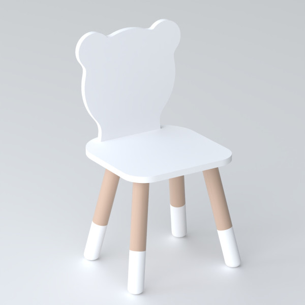 Дитячий стільчик ведмедик 26.5х26х25см, стілець для дітей, білий