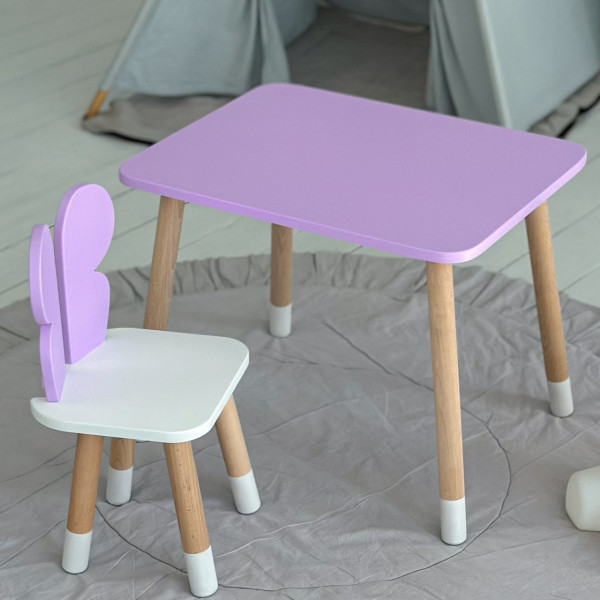 Дитячий стільчик метелик 26.5х26х25см, стілець у дівчачу кімнату, білий з рожевим