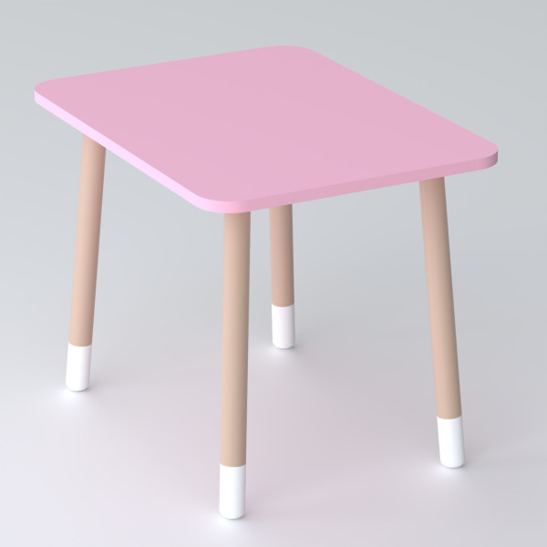 Дитячий прямокутний столик 46х60х45, стіл для дитячої кімнати, рожевий