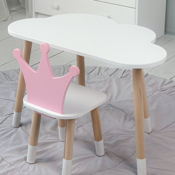 Дитячий стіл хмаринка 46х70х40, столик трюмо для дівчаток, рожевий