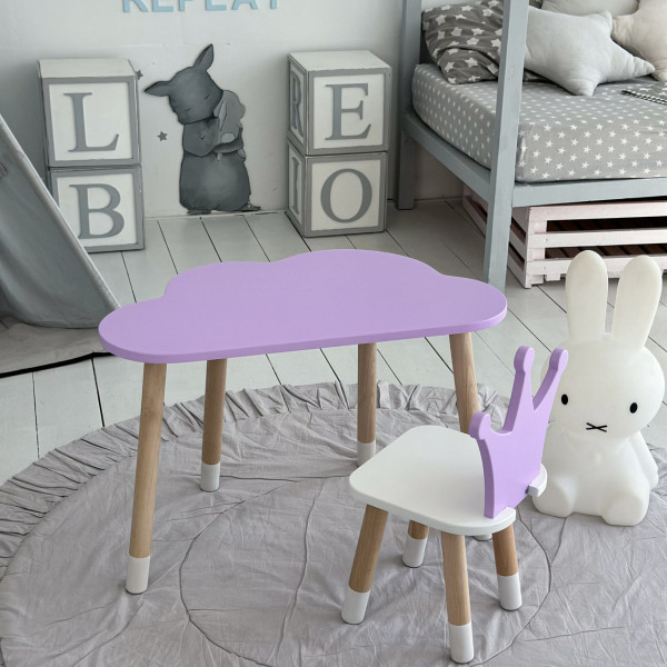 Дитячий стіл хмаринка 46х70х40, столик трюмо для дівчаток, рожевий