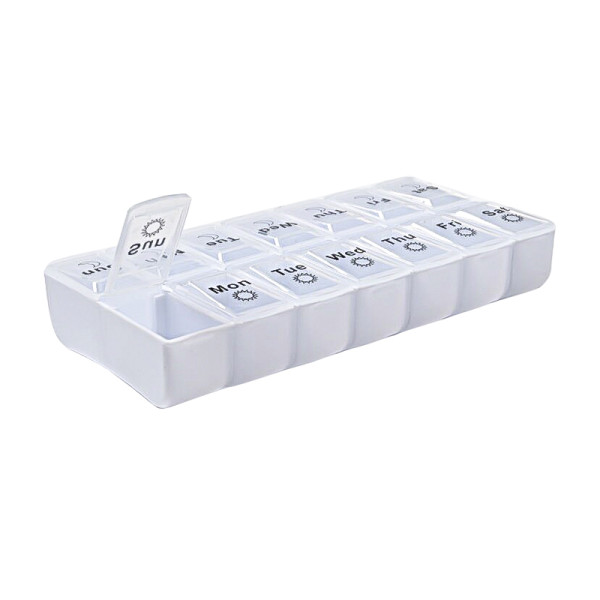 Таблетница органайзер для таблеток Day-Night на 14 отделений White