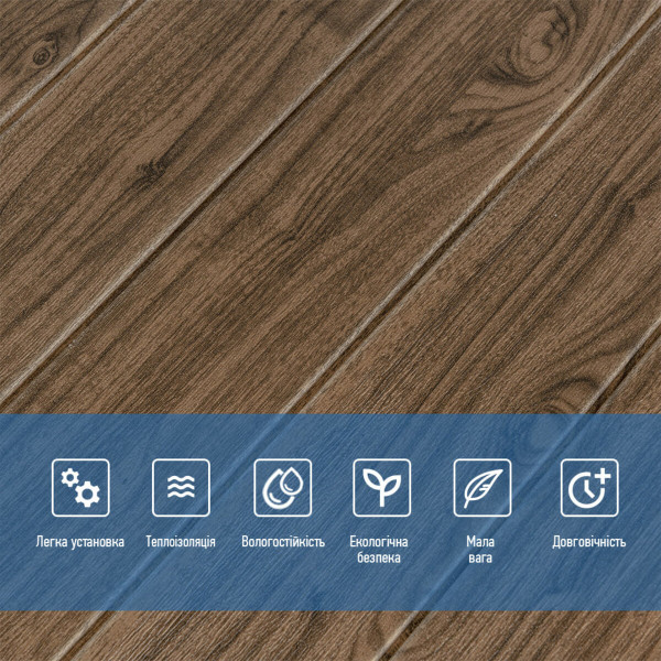 Декоративна 3D панель самоклейка 700х700х5мм Темний дуб (083) SW-00000018