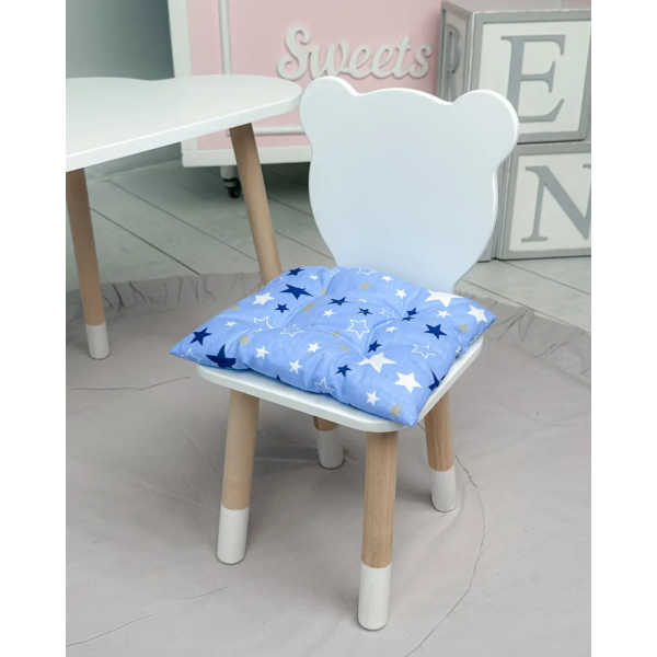 Подушка м'яка для дитячого стільчика 23х28, рожева в горошок