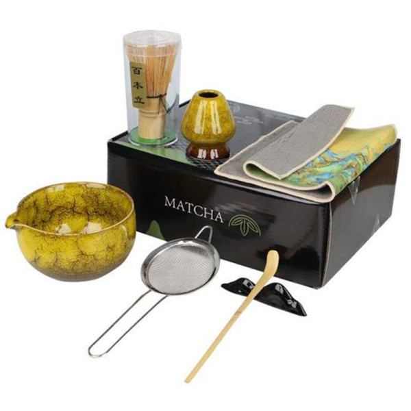 Набор Mavanto 7458 для приготовления чая матча 7 предметов Mustard